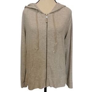 Victoria's Secret Full Zip Lightweight Angel Wings Hoodie in Lt Grey - Sz L